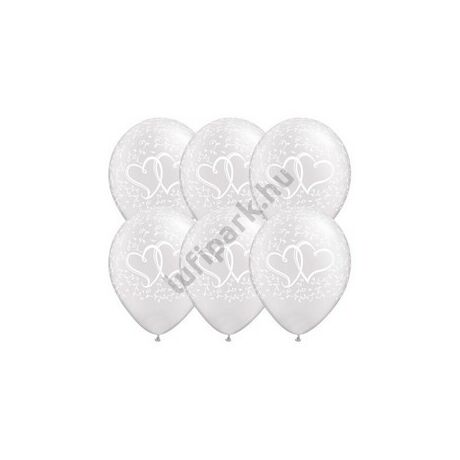 11 inch-es Entwined Hearts Pearl White Léggömb