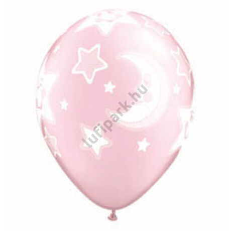11 inch-es Baby Moon and Stars Pearl Pink Lufi Babaszületésre 