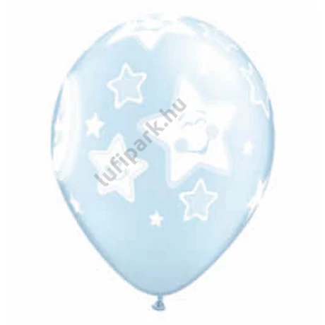 11 inch-es Baby Moon and Stars Pearl Light Blue Lufi Babaszületésre