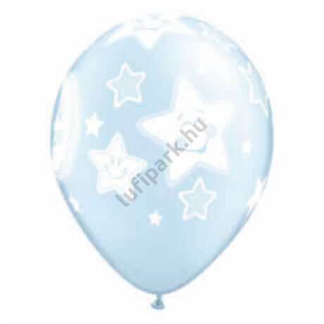 11 inch-es Baby Moon and Stars Pearl Light Blue Lufi Babaszületésre