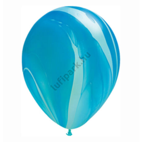 11 Inch-Es Blue Rainbow SuperAgate Kerek Latex Lufi