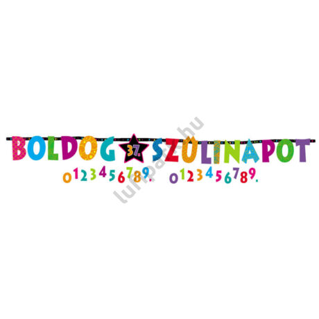 Boldog szülinapot számozható betűfüzér