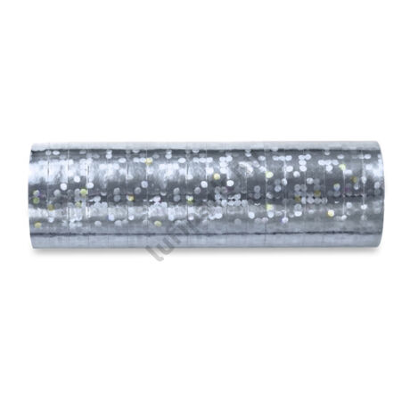 Ezüst hologramos szerpentin 4m 18 db-os