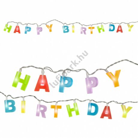 VILÁGÍTÓ HAPPY BITRHDAY FELIRATOS FÜZÉR