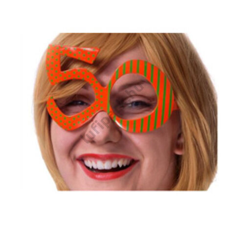Sárga 50-es Szülinapi Parti Szemüveg