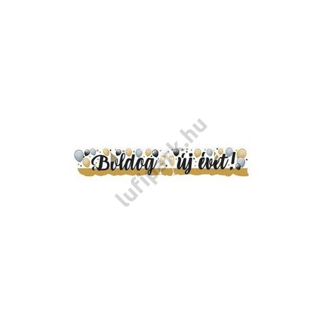 Boldog újévet elegáns léggömbös banner