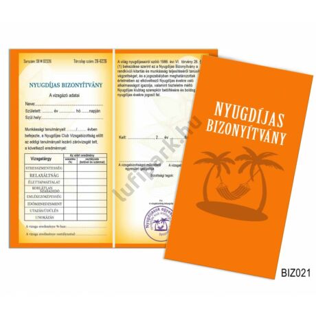Nyugdíjas bizonyítvány