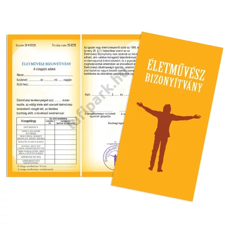 Életművész bizonyítvány