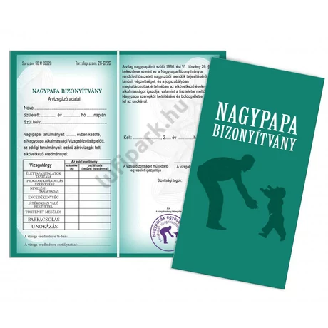 Nagypapa bizonyítvány