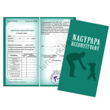 Nagypapa bizonyítvány