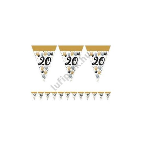 20-as elegáns szülinapi zászlófüzér