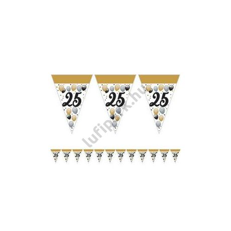 25-ös elegáns szülinapi zászlófüzér
