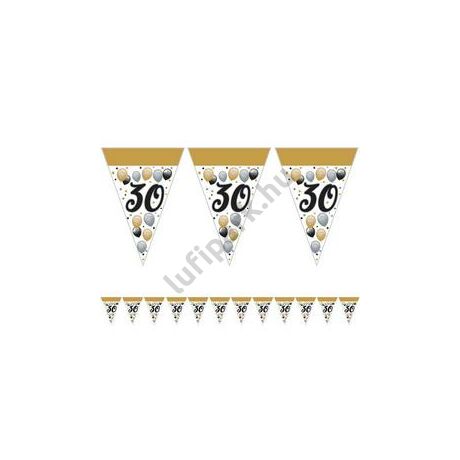 30-as elegáns szülinapi zászlófüzér