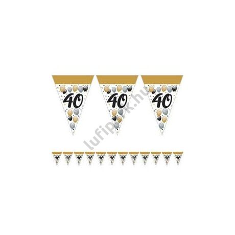 40-es elegáns szülinapi zászlófüzér