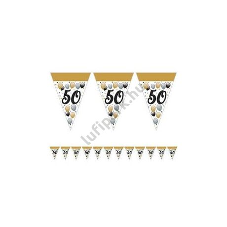 50-es elegáns szülinapi zászlófüzér