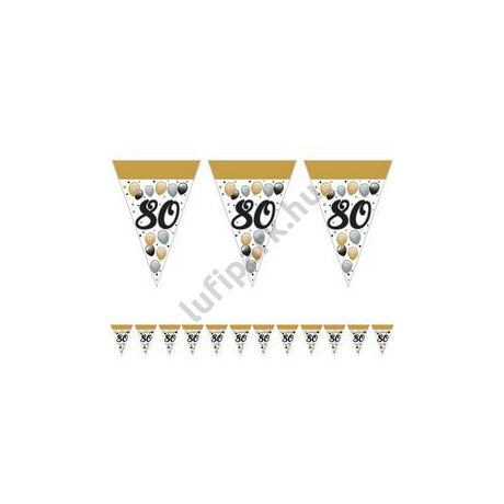 80-as elegáns szülinapi zászlófüzér