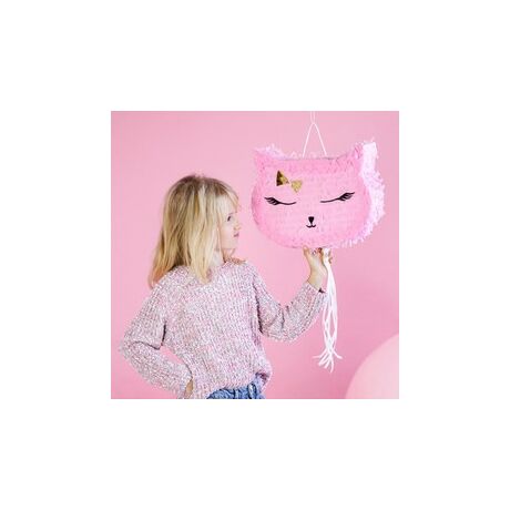 Rózsaszín cicafej pinata