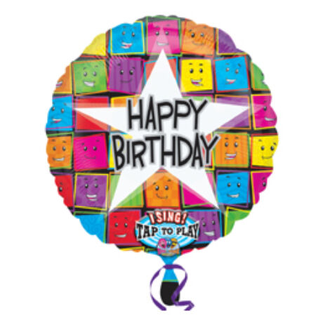 28 inch-es Happy Bday faces éneklő fólia