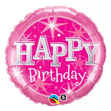 18 inch-es Birthday Pink Sparkle Születésnapi Fólia Léggömb