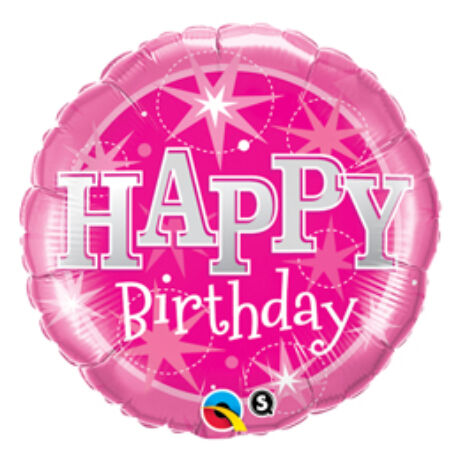 18 inch-es Birthday Pink Sparkle Születésnapi Fólia Léggömb