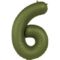34 inch-es 6 Matt Zöld - Olive Green Számos Super Shape Fólia Lufi