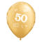 11 inch-es 50-es printelt Metallic Gold Szülinapi Számos Lufi